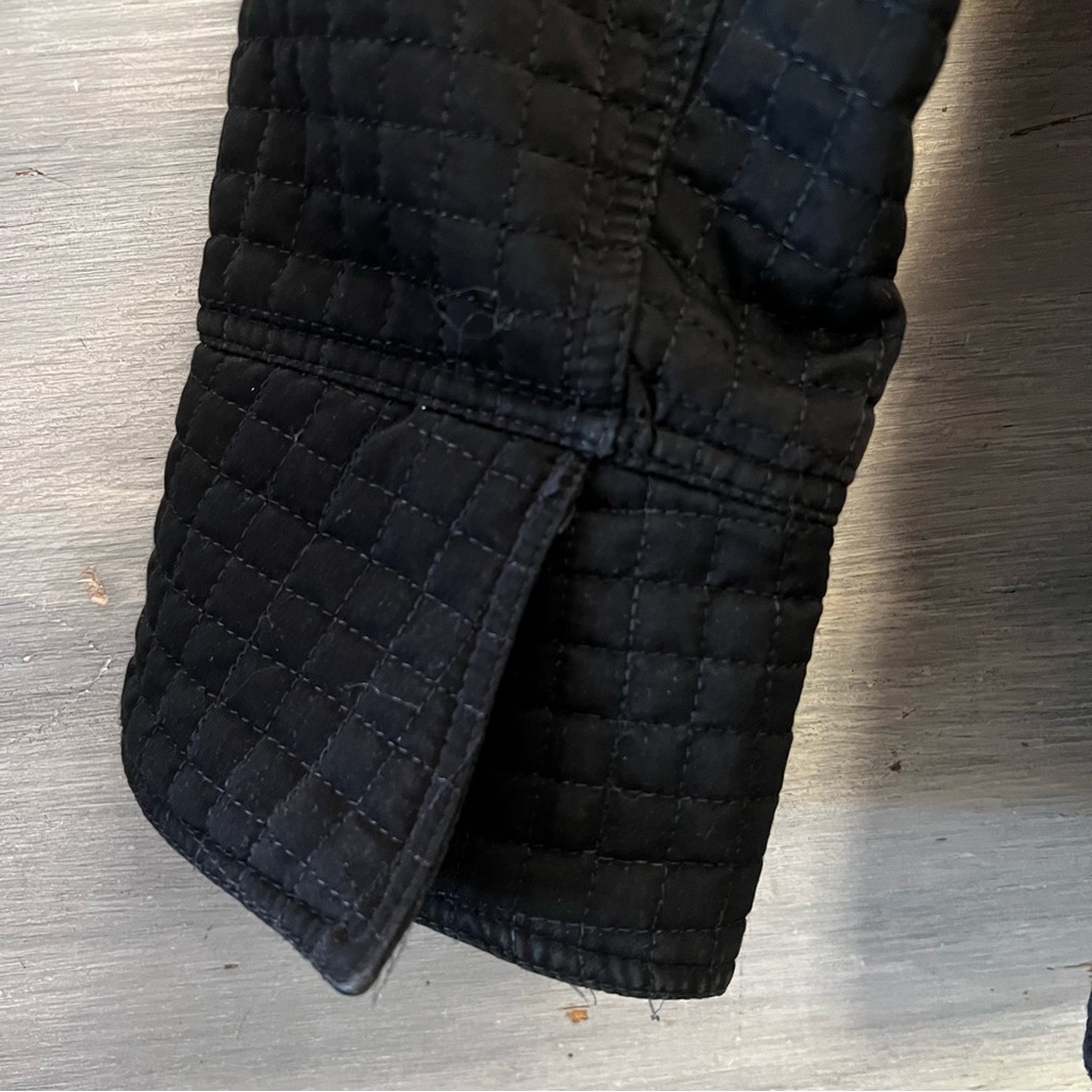 Outbrook‎ Classic Black Quilted Overcoat Jacket Large 12/14 Good Condition - Picture 10 of 11